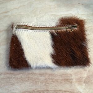 Cow Fur Brown and White Clutch